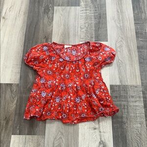 🍁Red Floral Blouse